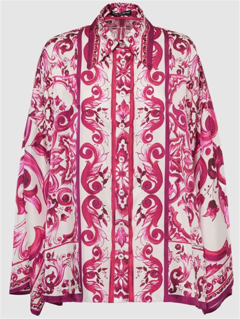 dolce gabbana kimono|Maiolica print silk twill kimono shirt .